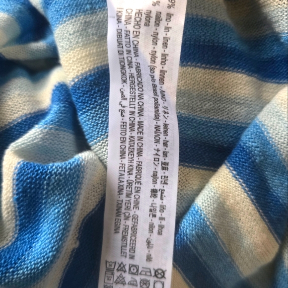 ZARA BLUE & CREAM V NECK Beach Cover up Sz S NWOT - Picture 8 of 8